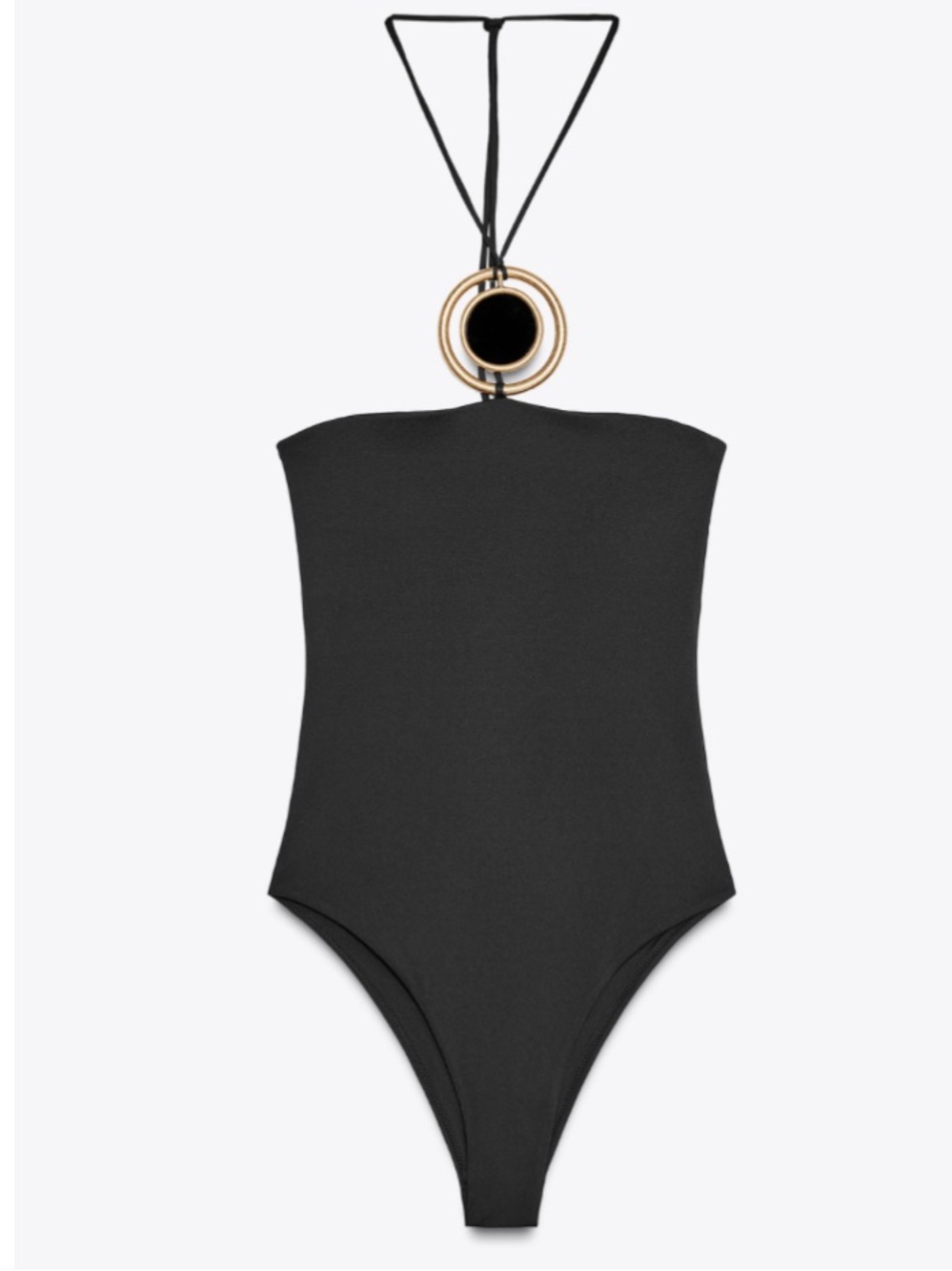 Zara Circular Detail Bandeau One Piece